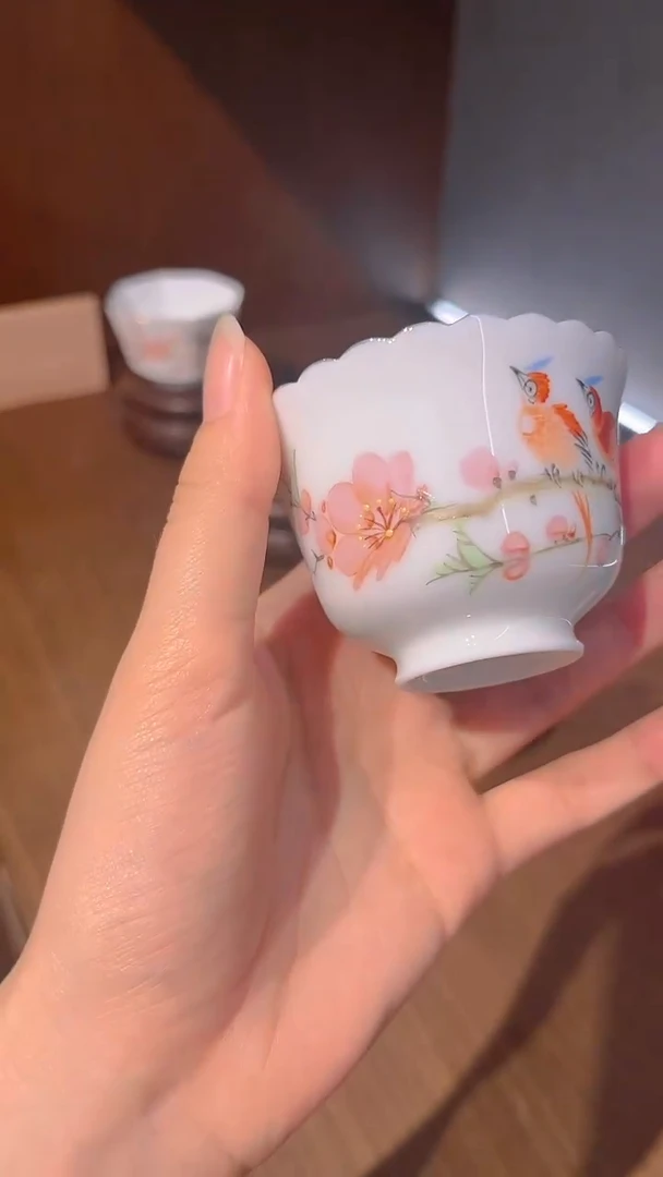【闪购商品】摆件水点桃花花瓣杯