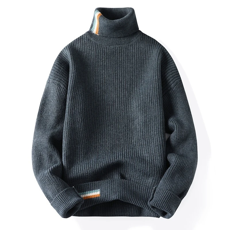 高领毛衣男秋冬季潮流保暖上衣内搭外穿针织打底衫男装休闲毛线衣