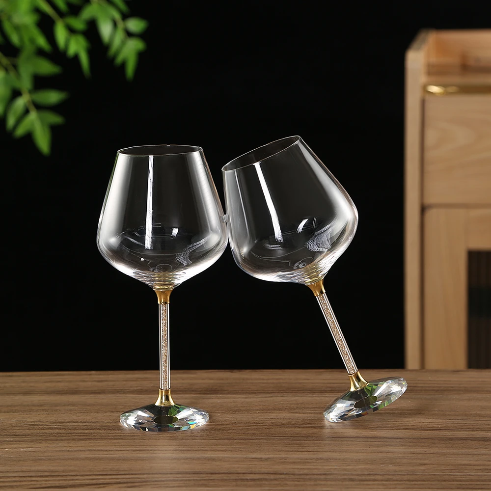水晶红酒杯大号家用高脚杯婚庆礼品高档红葡萄酒杯情侣派对大肚杯