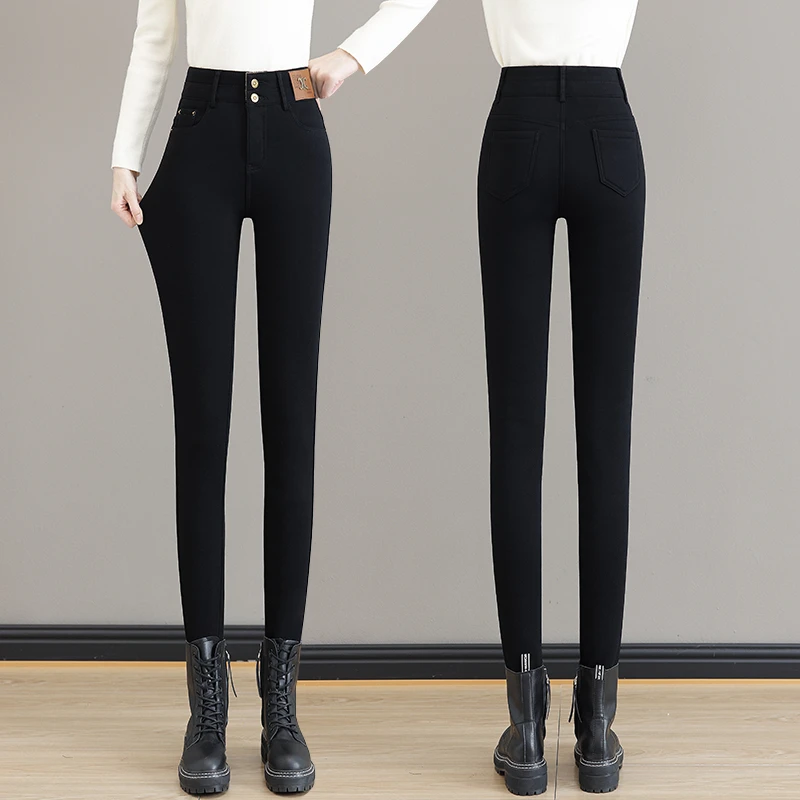 【拉拉专属】BD1888高腰紧身弹力加绒加厚打底显瘦修身小脚裤