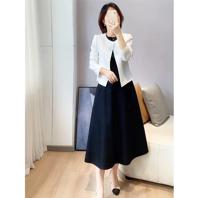 裙子【官方正品】花晨BC1003加厚秋冬百搭气质连衣裙无袖修身小黑裙