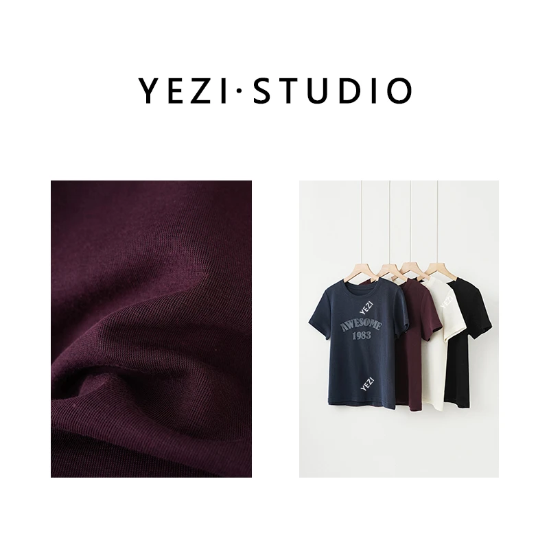 (加色）记忆T亚麻轻薄字母短袖美式复古美式短袖T恤24218114