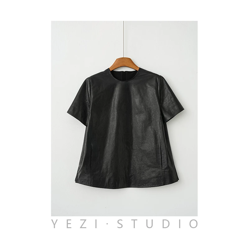 “XIAN量”土耳其重工套头短袖上衣皮衣24118110