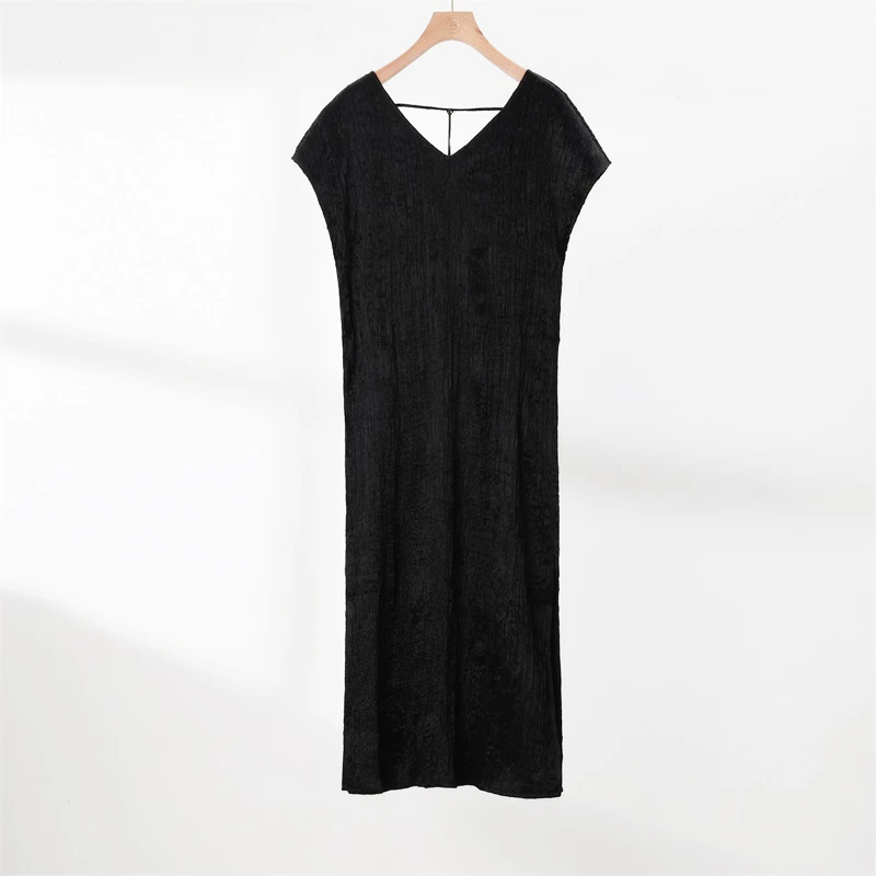 韩版宽松时尚醋酸压褶“微光裙”23231362