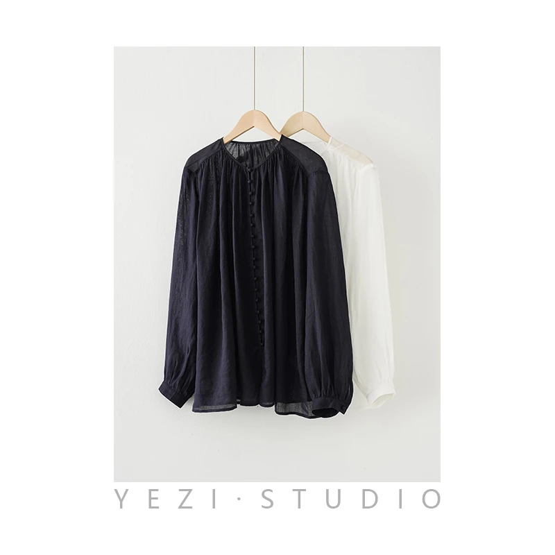 3/28“蝉翼”100支色织苎麻宽松防晒衬衫24216201