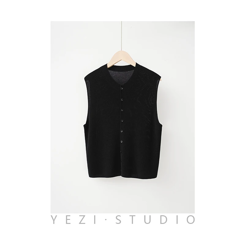 黑森林-格雷系醋酸潇洒随性叠穿S器无袖针织马甲24219905