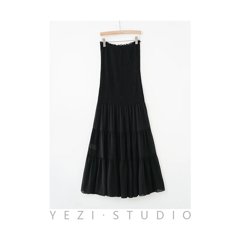 高密打揽工艺法式赫本风重工皱褶连衣裙24131523-3/24