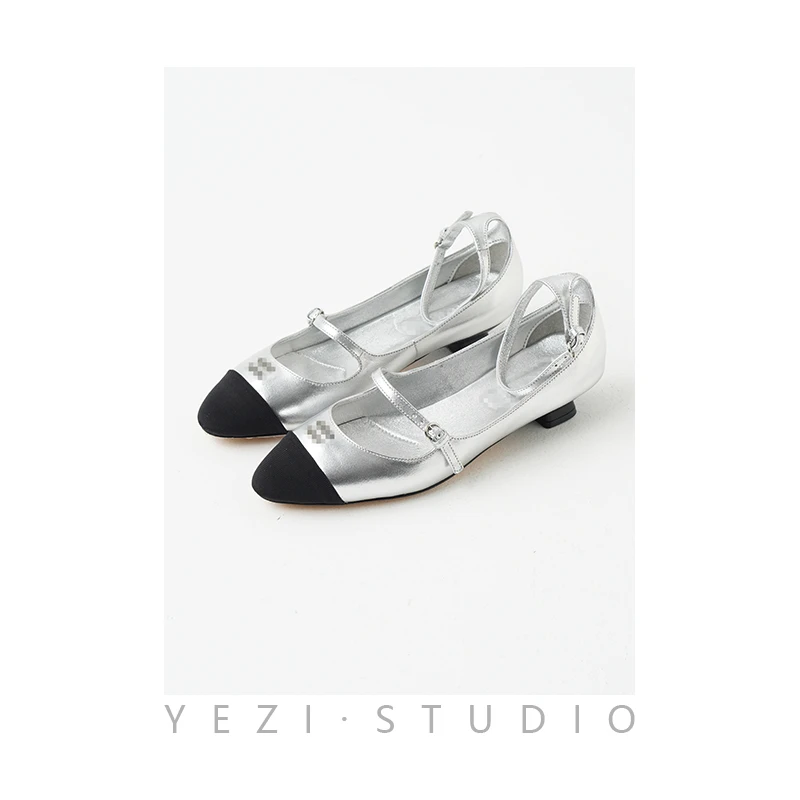 【反季】一字扣牛皮玛丽珍小猫跟单鞋24151101