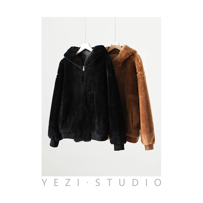 【折】高克重澳洲進口羊剪毛连帽外套23415220