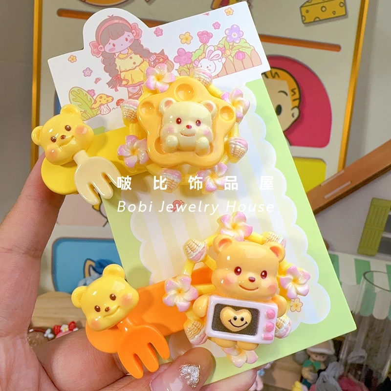 【摩天轮黄油小熊旋转发夹】少女卡通创意旋转款网红发夹