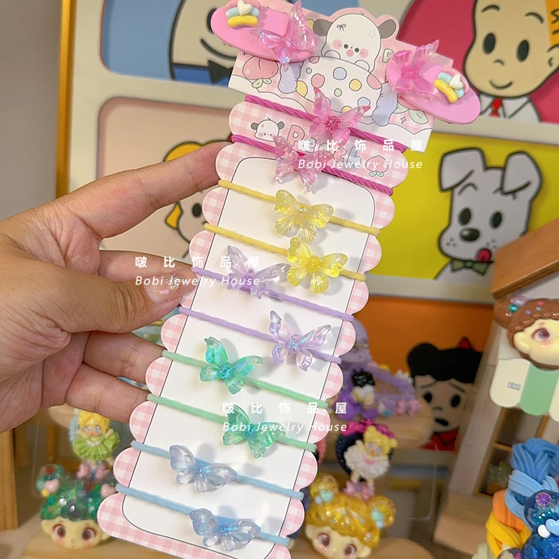 【想念晶透小蝴蝶宝宝发圈】可爱卡通宝宝创意不伤发发饰