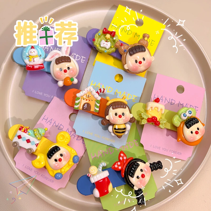 【圣诞节旋转多妹】可爱儿童卡通创意发饰少女发夹