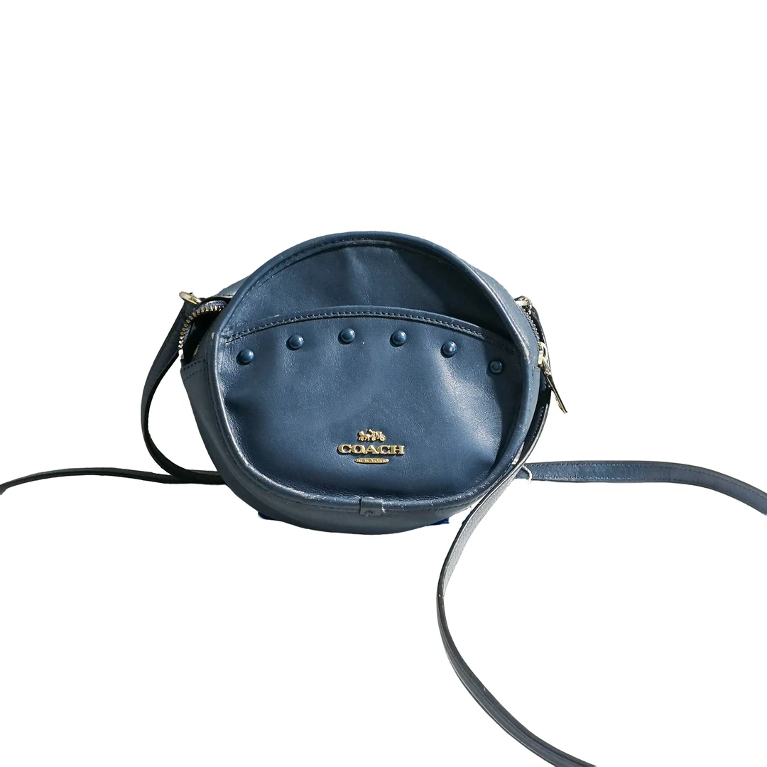 95新 COACH/蔻驰 coach  蓝色皮质斜挎包  121104