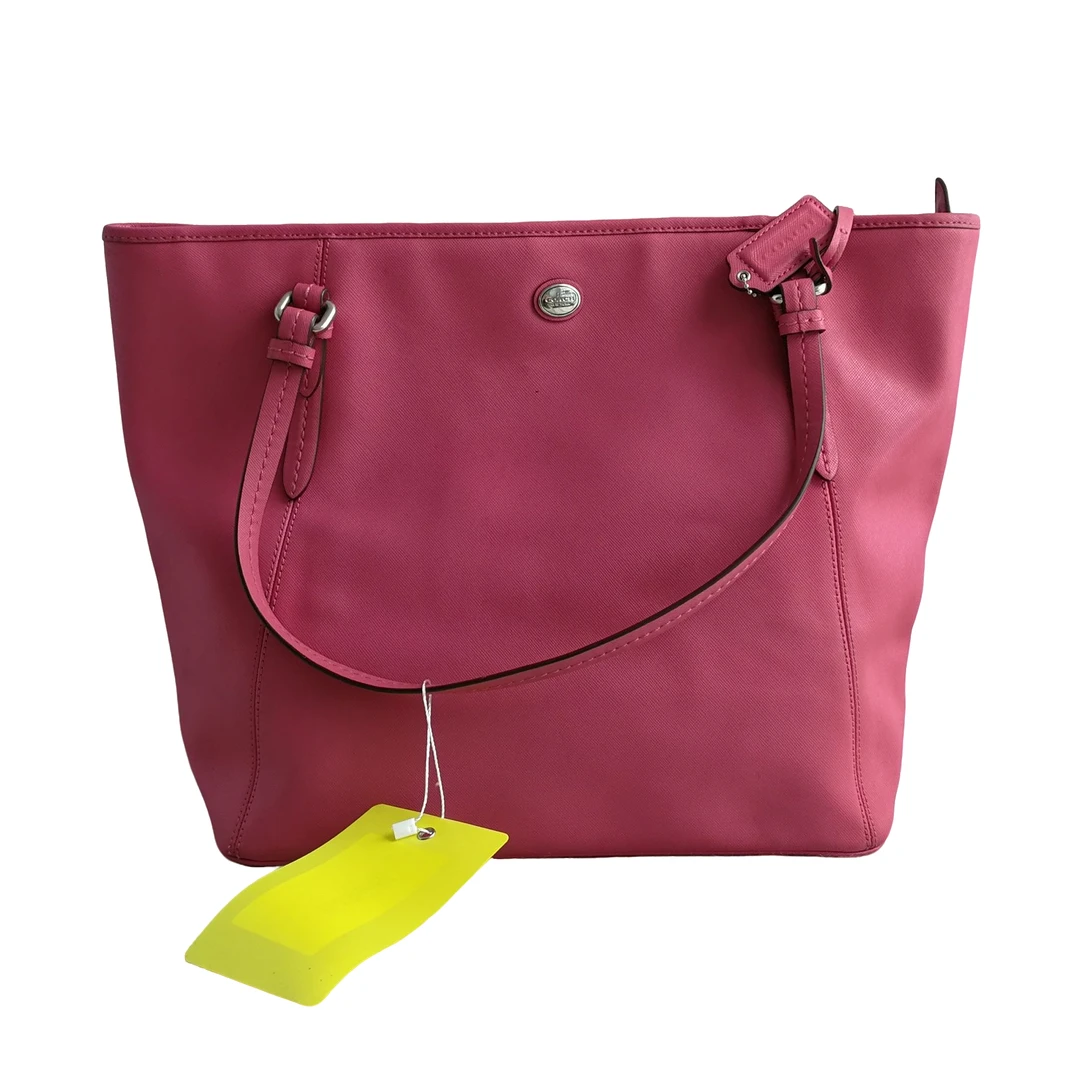 95新 COACH/蔻驰 coach 粉色托特包 80412