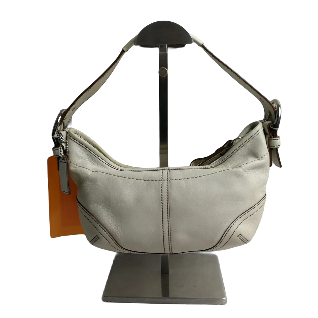 95新 COACH/蔻驰 Coach 白色皮质小豌豆包 24011108