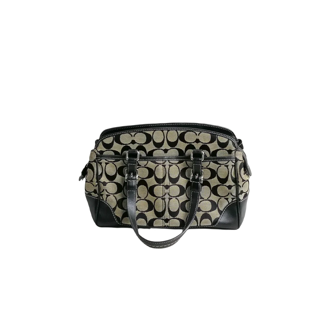 95新 COACH/蔻驰 黑边豆腐手提包 24011134