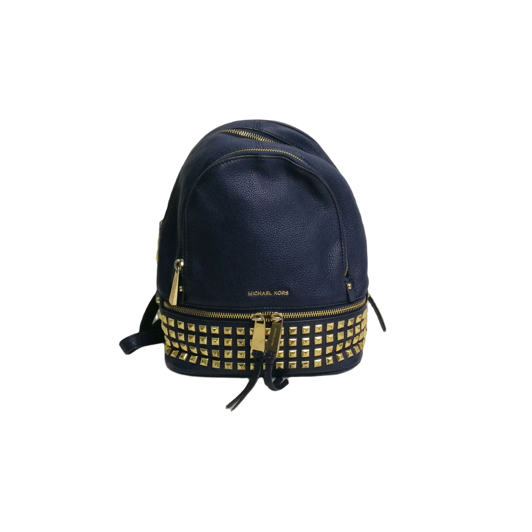 95新 MICHAELKORS/迈克高仕 蓝色铆钉双肩包 23123101