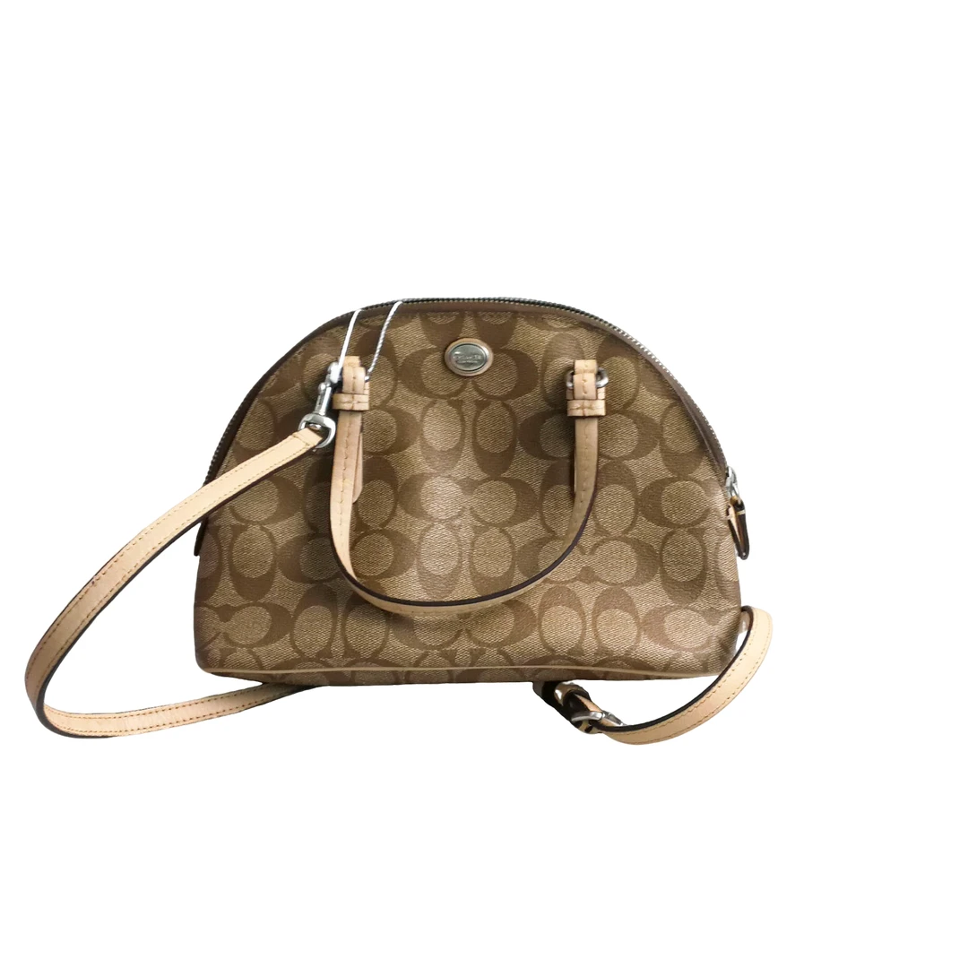 95新 COACH/蔻驰 棕老花贝壳包 92109