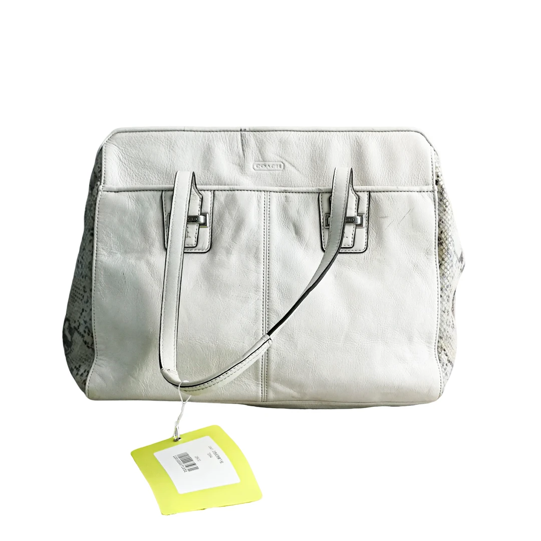 95新 COACH/蔻驰 coach 白色皮质腋下包 72954