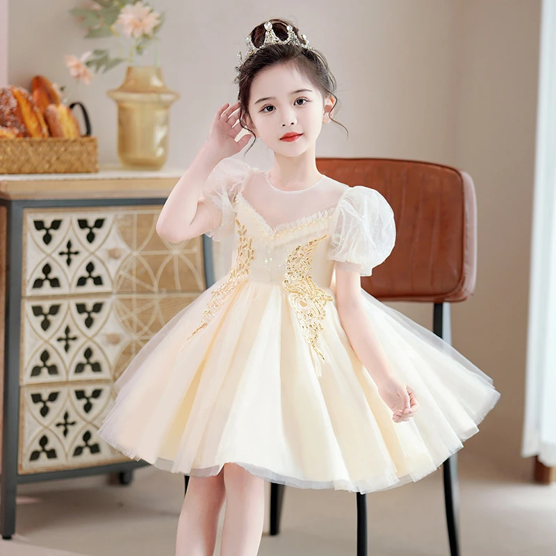 2025夏装新款女童纱裙礼服公主裙儿童连衣裙六一演出裙子夏季