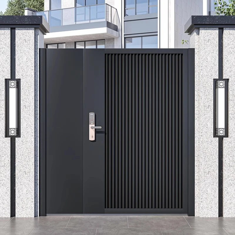 铝合金庭院大门双开门铁艺花园小区单开门农村自建房别墅百叶铝门