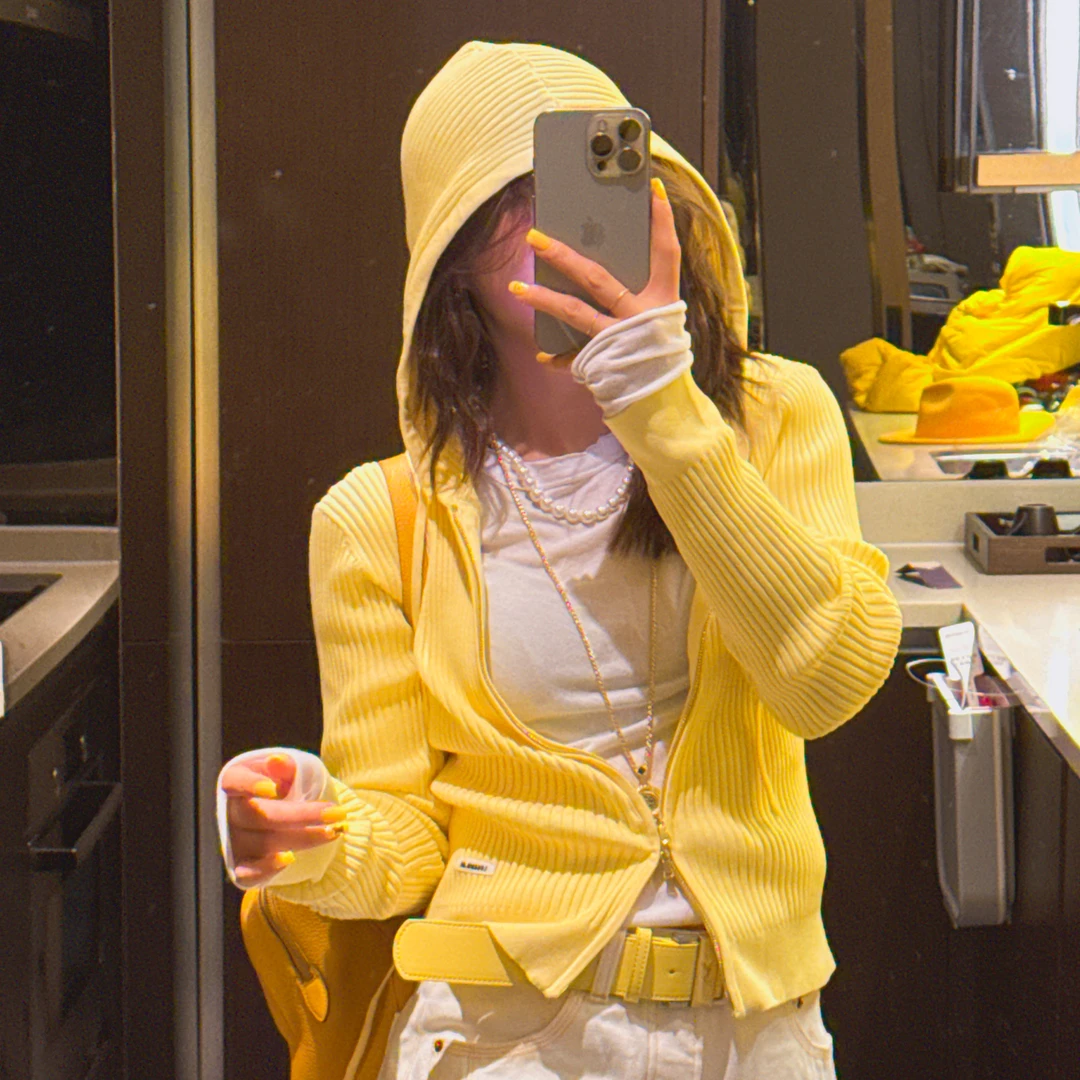 韩版“等四季”款高弹双拉链修身版显瘦款针织帽衫开衫