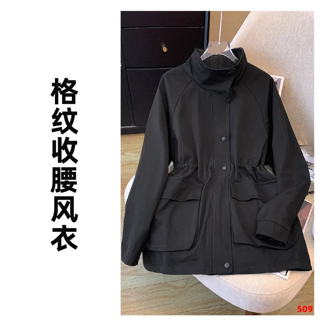 英伦风秋冬款抽绳风衣外套 177509-A
