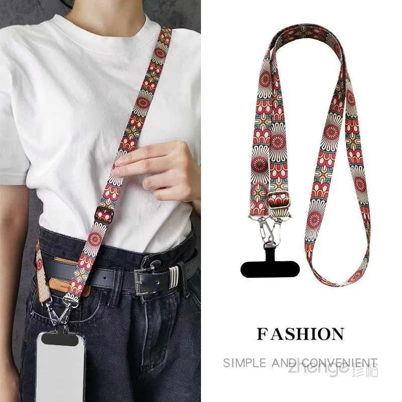 新款ins复古手机挂绳斜挎网红肩背手机链可调节结实挂脖女高级感