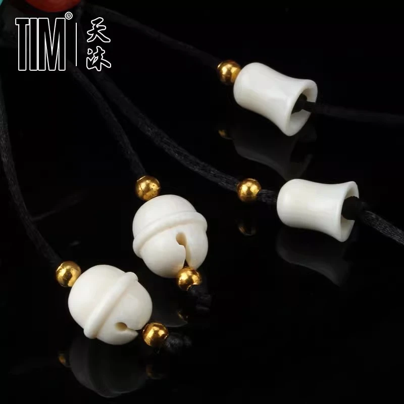 TIM猛犸牙冰料铃铛弟子珠原色DIY手串佛珠文玩配饰