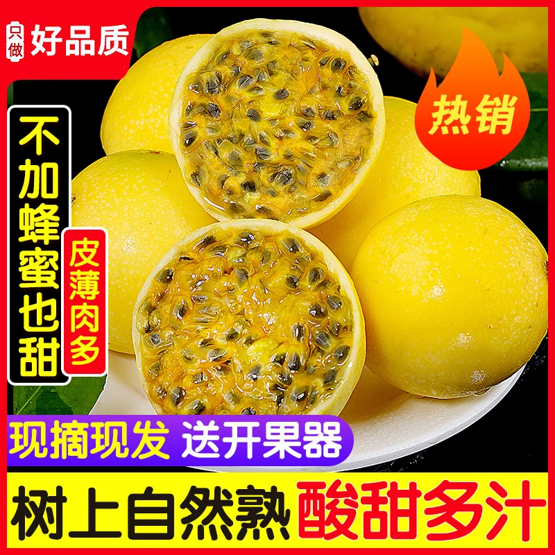 正宗钦密9号天然黄金百香果新鲜现摘现发香甜钦蜜9号