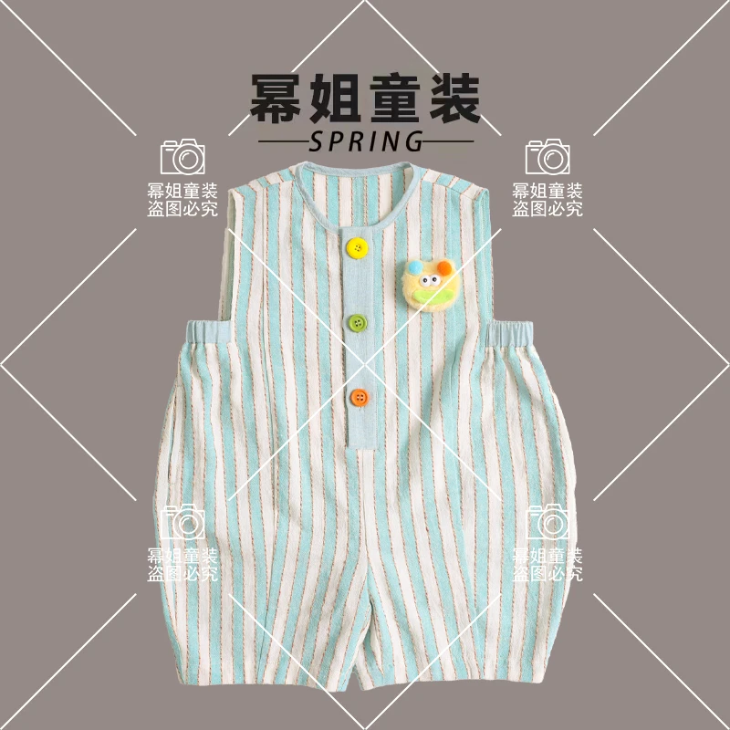 【可爱吧】2024幂姐原创男童女童外穿裤子时尚休闲夏季渔夫裤2115