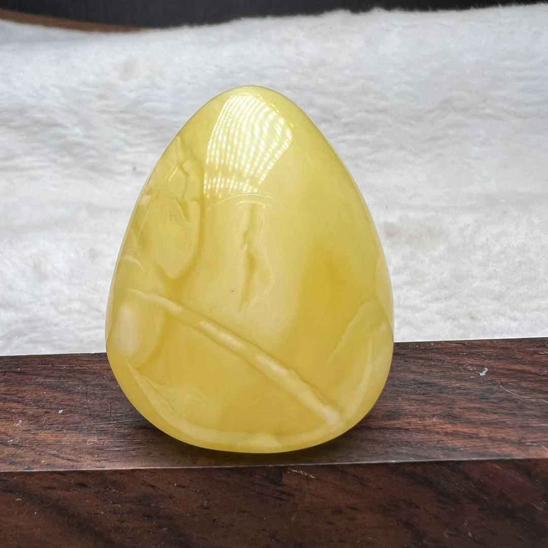 光面琥珀蜜蜡吊坠挂件手工百搭复古女士蜜蜡水滴吊坠