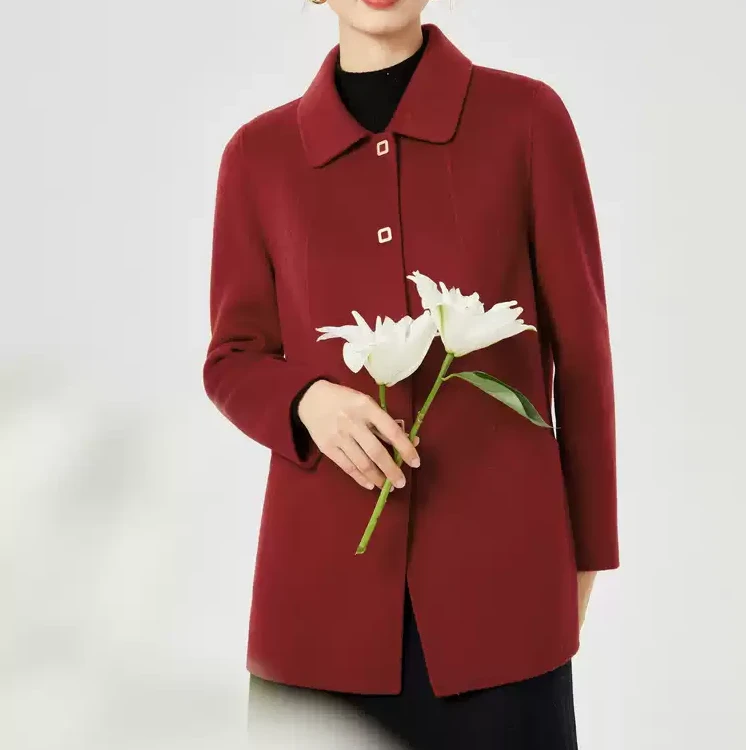 娜尔思轻暖感绵羊毛呢大衣女秋冬新款呢外套NL00731A6/NL00743C4