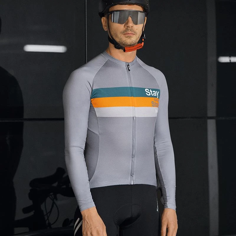 Santic森地客 21ss骑行服长袖 自行车透气薄款长袖骑行上衣男施酉