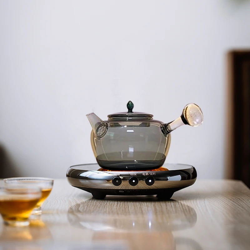 迈丰丨星空水晶电陶炉高端质感静音遥控调节银壶玻璃壶煮茶家用
