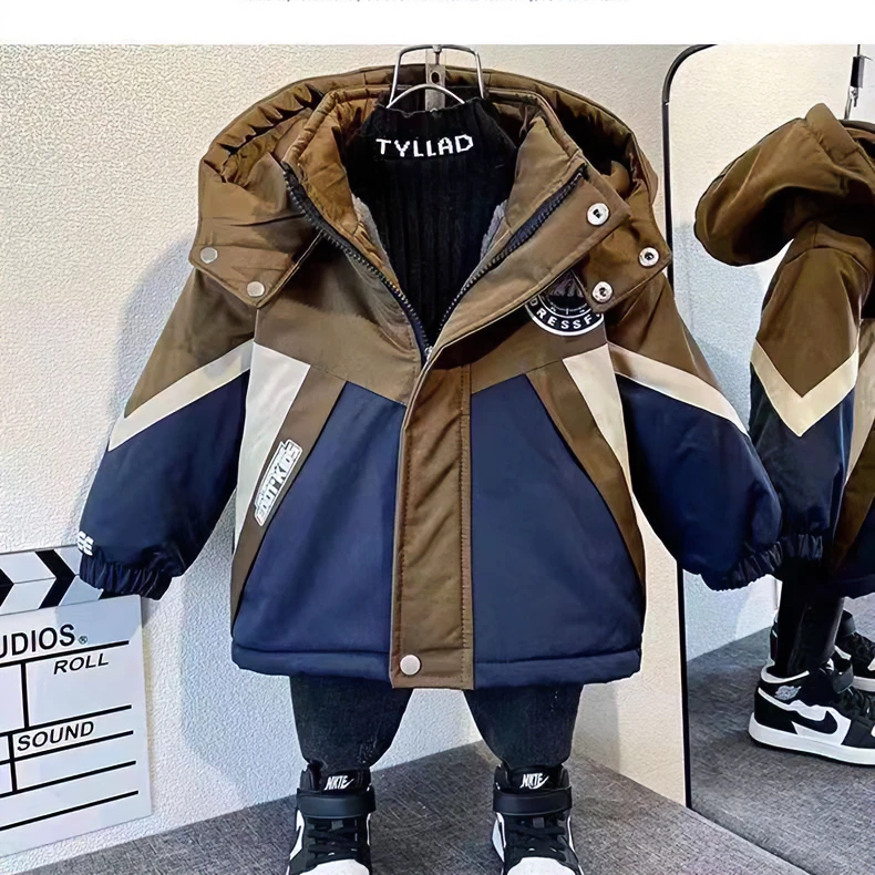 男童棉服2023新气宝宝冬装炸街棉袄儿童加绒加厚派客服棉衣外套潮