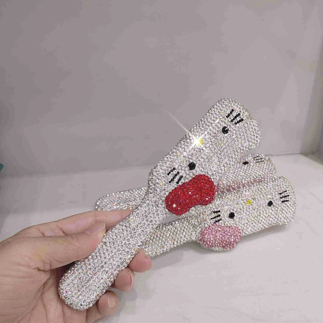 Holle kitty满钻纯手工DIY粘钻气垫梳公主梳子送女友闺蜜礼物L829
