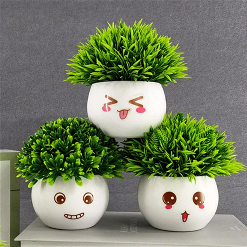 仿真假花家居桌上摆件阳台塑料花假草绿植盆栽摆件迷你装饰品盆景