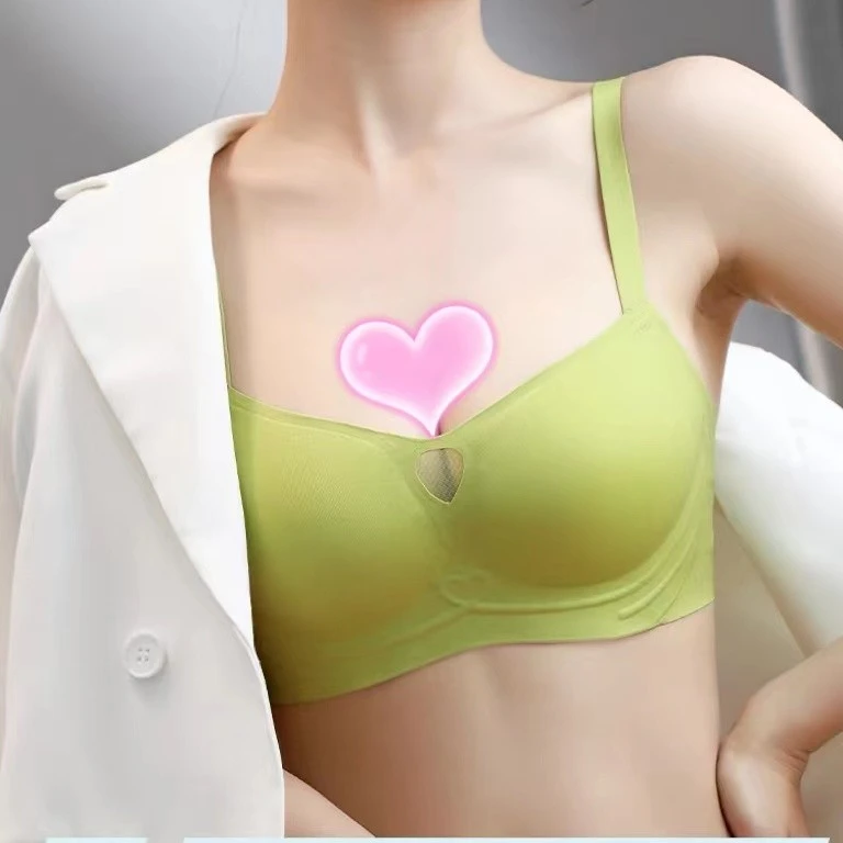 固定杯无痕内衣女小胸聚拢夏季美背光面乳胶文胸无钢圈新款2022