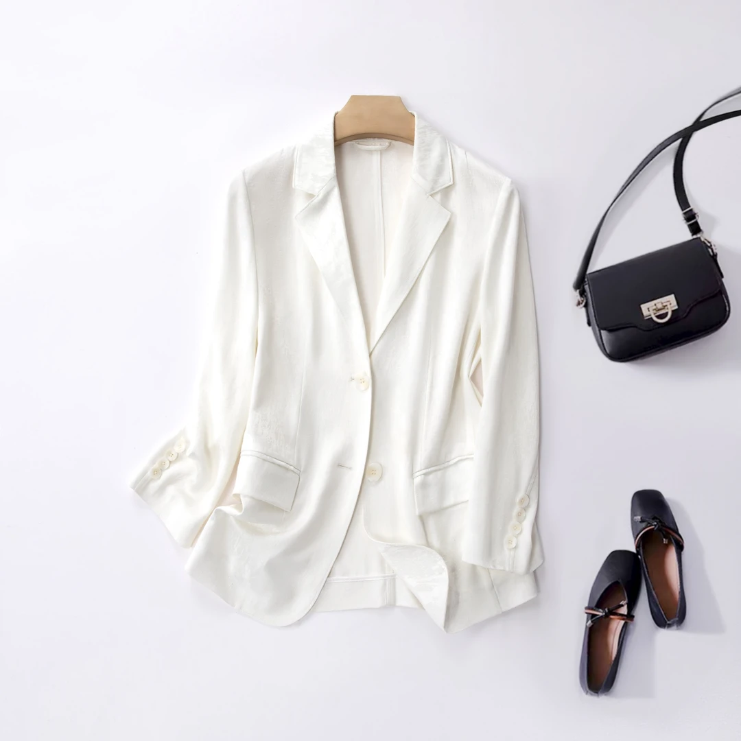 【高级感】数兰朵高端醋酸提花小西服 春季女士气质设计师简约外套