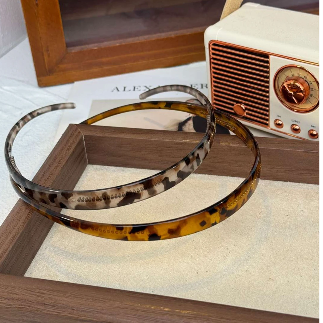 【阿敲】A075~(2个装)韩国豹纹复古网红夏天百搭眼镜细发箍女款新款