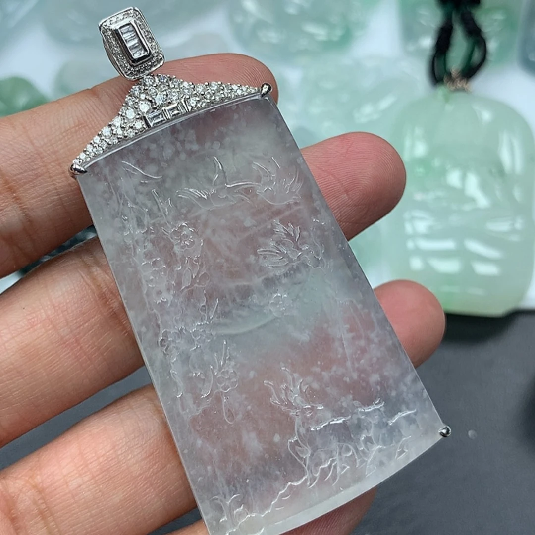 【闪购商品】翡翠颈饰未镶嵌缅甸天然A货翡翠