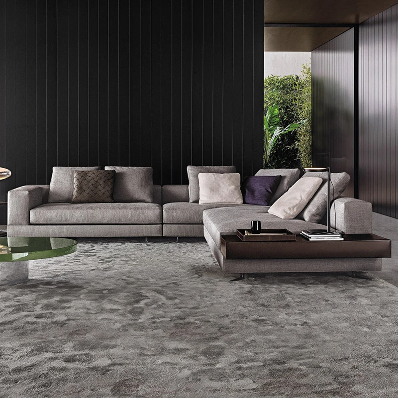 佛山家具意式怀特沙发客厅家用别墅棉麻布艺沙发组合龙江源头工厂