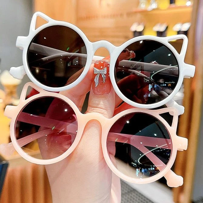 儿童太阳镜宝宝超萌超可爱小猫咪耳朵网红男女童时尚百搭防紫外线