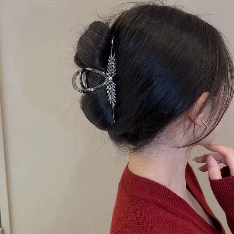 铜合金发饰 轻奢ins麦穗发夹后脑勺抓夹鲨鱼夹头饰发饰夹子发卡女