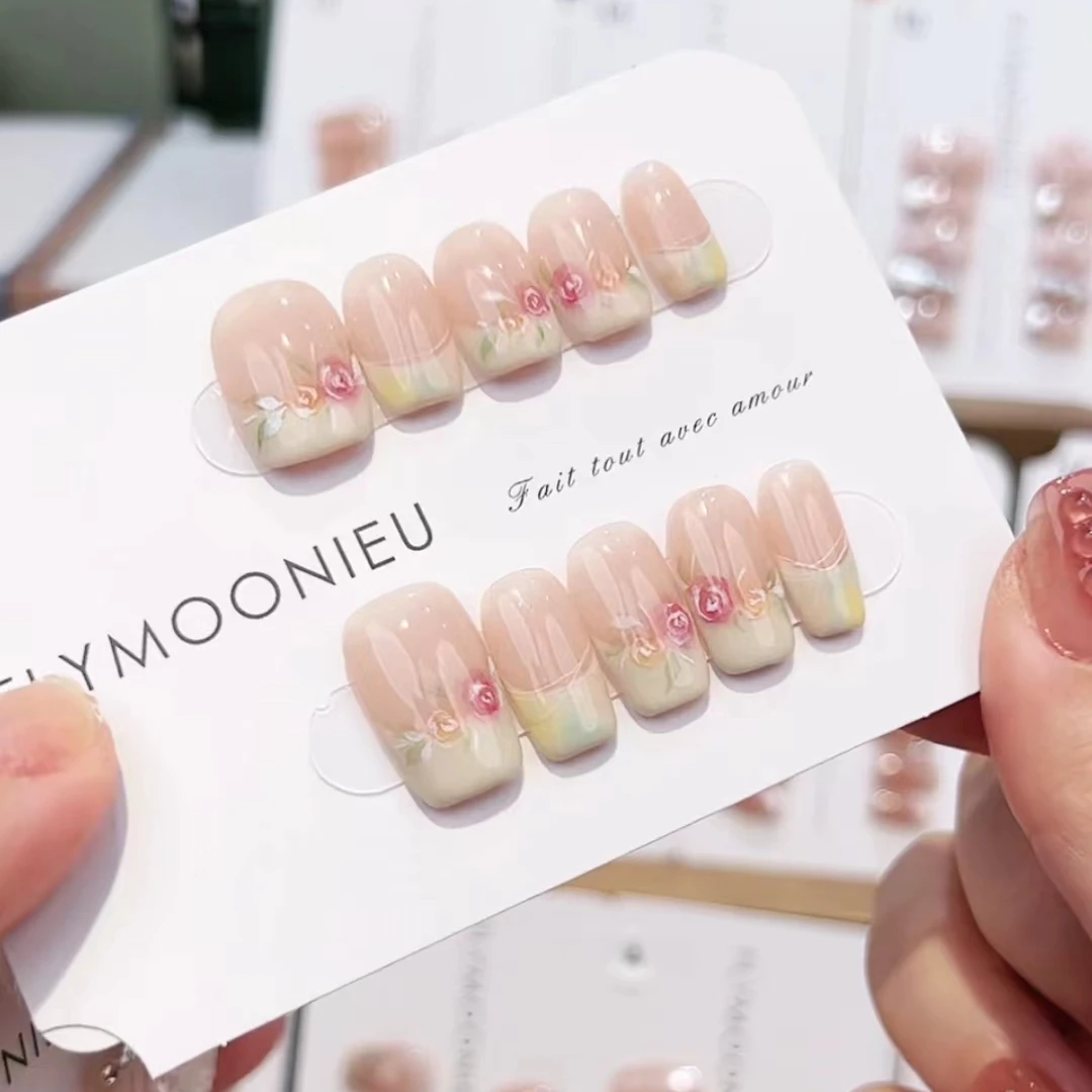 沉鱼落雁  蝶诗.舞  设计师 纯手工定制美甲贴片 定制穿戴甲10片