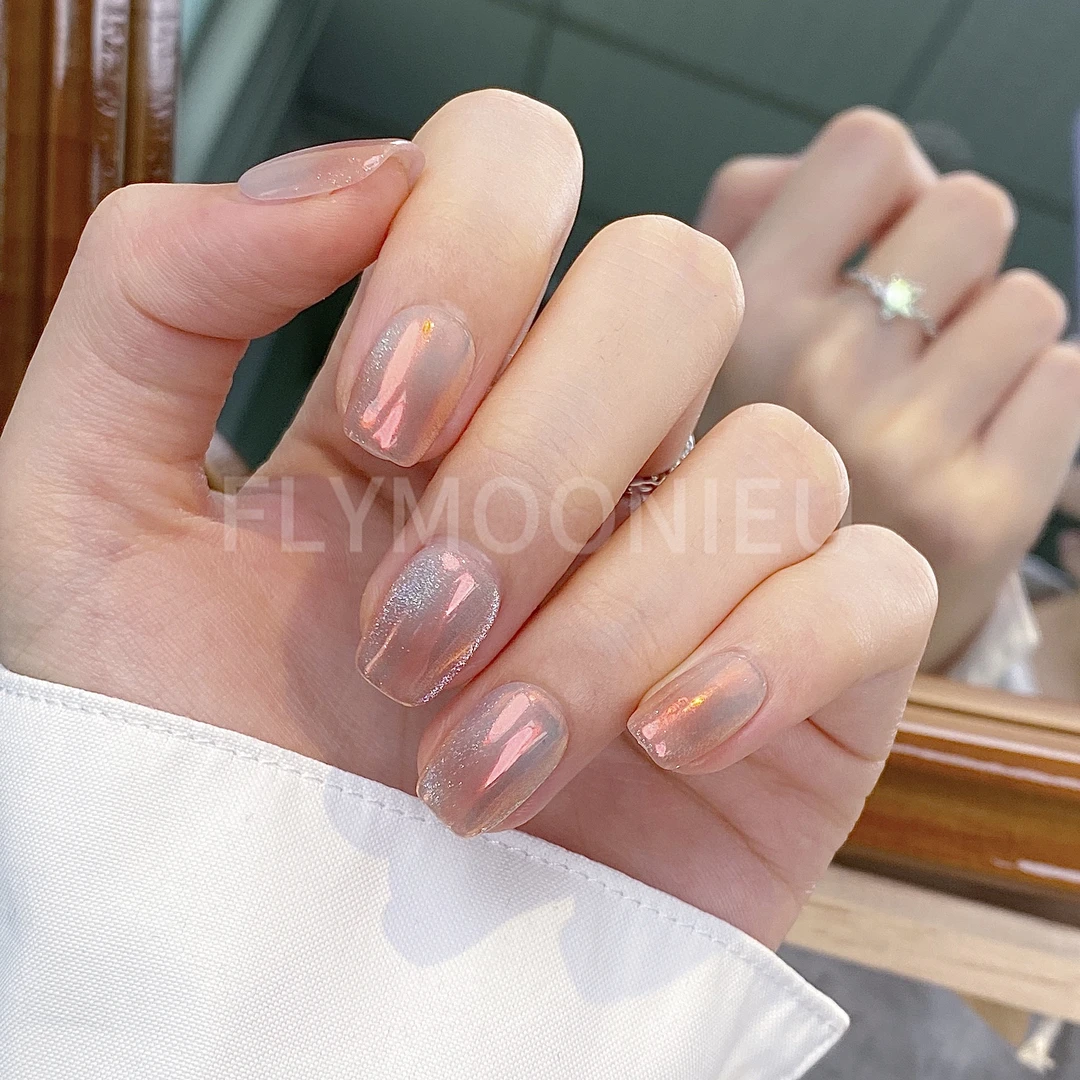 绯红新月  蝶诗舞   纯手工定制美甲贴片 高级定制穿戴甲10片