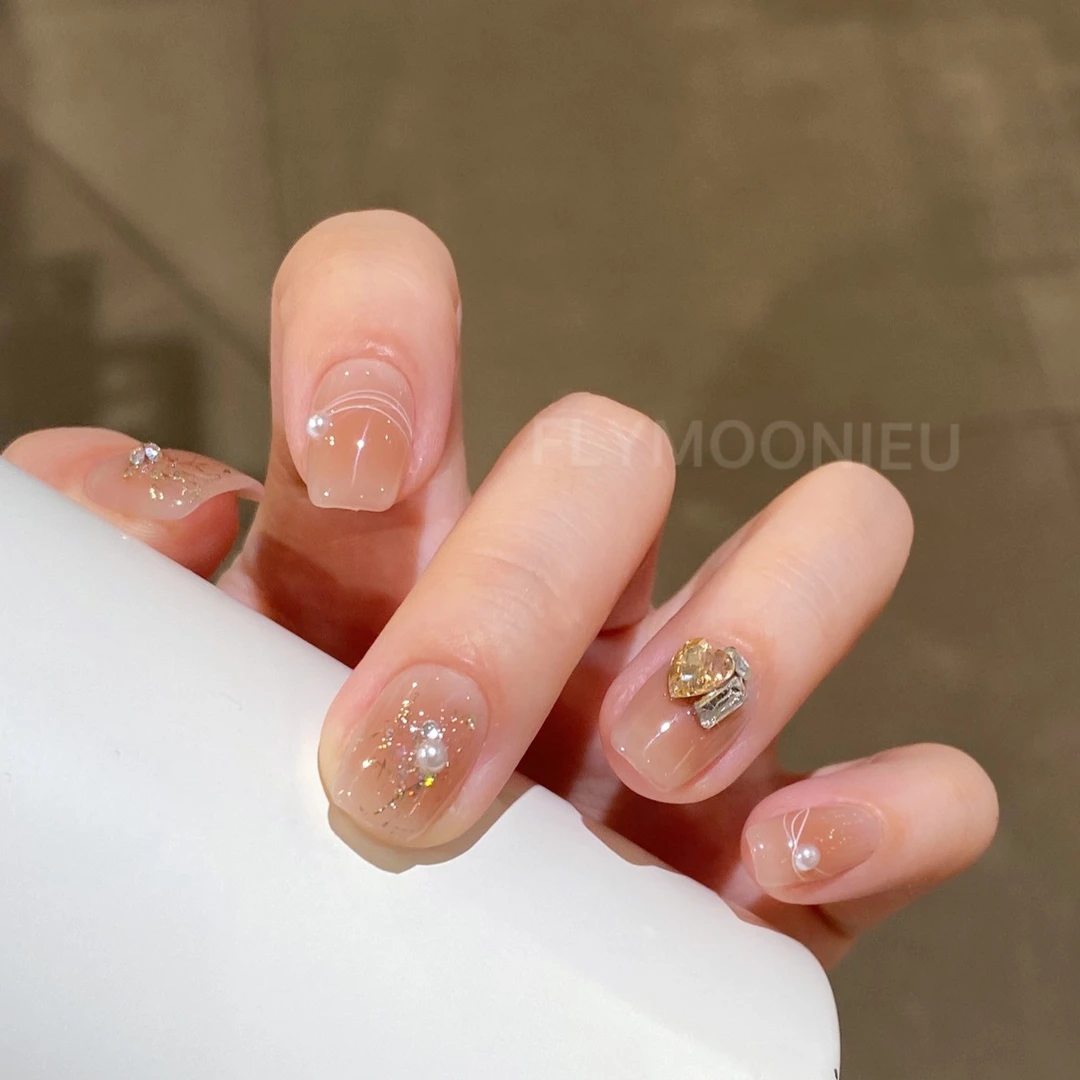 伯牙绝弦 蝶诗舞 纯手工定制美甲贴片 高级定制穿戴甲10片