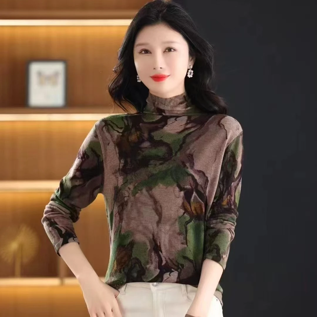 时尚高端简约印花水溶羊毛