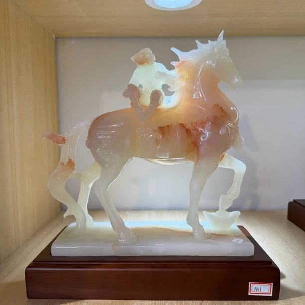 【30cm*14cm*32.5cm】马上封侯一马当先唐马摆件办公室开业书房